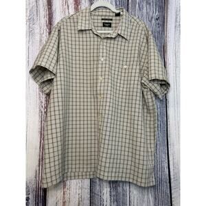 Mens Haggar Button Down Short Sleeve Dress Shirt XXL